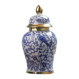 Maxbell Ceramic Ginger Jar Vase Table Centerpiece Glossy for Office Decoration Gift S