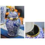 Maxbell Ceramic Ginger Jar Vase Table Centerpiece Glossy for Office Decoration Gift S