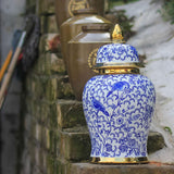 Maxbell Ceramic Ginger Jar Vase Table Centerpiece Glossy for Office Decoration Gift S