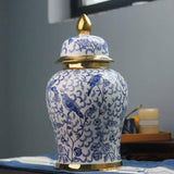 Maxbell Ceramic Ginger Jar Vase Table Centerpiece Glossy for Office Decoration Gift S