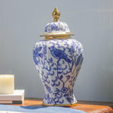 Maxbell Maxbell Ceramic Ginger Jar Traditional Multi Purpose Dried Flower Vase for Wedding 11cmx34cm