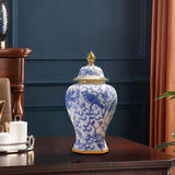 Maxbell Maxbell Ceramic Ginger Jar Traditional Multi Purpose Dried Flower Vase for Wedding 11cmx34cm