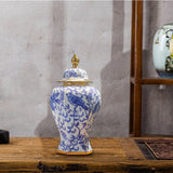 Maxbell Maxbell Ceramic Ginger Jar Traditional Multi Purpose Dried Flower Vase for Wedding 11cmx34cm