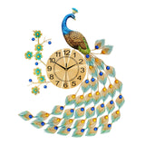 Maxbell Modern Wall Clock 3D Peacock Shaped Non Ticking for Dining Room Hotel Decor