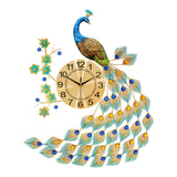 Maxbell Modern Wall Clock 3D Peacock Shaped Non Ticking for Dining Room Hotel Decor