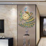 Maxbell Modern Wall Clock 3D Peacock Shaped Non Ticking for Dining Room Hotel Decor