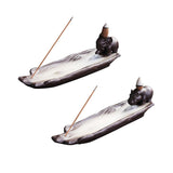 Maxbell Backflow Incense Cone Burner Waterfall Incense Cone Holder for Tabletop Elephant