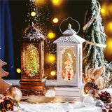 Maxbell Rotating Lantern Glittering Christmas Music Box Crafts Decor White Snowman