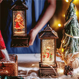 Maxbell Rotating Lantern Glittering Christmas Music Box Crafts Decor White Snowman