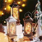 Maxbell Rotating Lantern Glittering Christmas Music Box Crafts Decor White Snowman