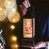 Maxbell Rotating Lantern Glittering Christmas Music Box Crafts Decor White Snowman