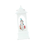 Maxbell Rotating Lantern Glittering Christmas Music Box Crafts Decor White Snowman