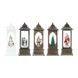 Maxbell Rotating Lantern Glittering Christmas Music Box Crafts Decor White Snowman
