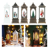 Maxbell Rotating Lantern Glittering Christmas Music Box Crafts Decor White Snowman