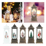 Maxbell Rotating Lantern Glittering Christmas Music Box Crafts Decor White Snowman