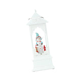 Maxbell Rotating Lantern Glittering Christmas Music Box Crafts Decor White Snowman