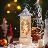 Maxbell Rotating Lantern Glittering Christmas Music Box Crafts Decor White Snowman