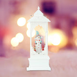 Maxbell Rotating Lantern Glittering Christmas Music Box Crafts Decor White Snowman