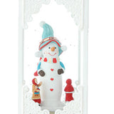 Maxbell Rotating Lantern Glittering Christmas Music Box Crafts Decor White Snowman