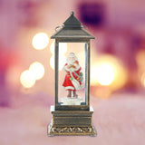 Maxbell Rotating Lantern Glittering Christmas Music Box Crafts Decor Blue Bag Santa