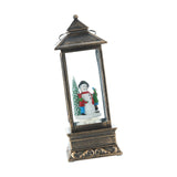 Maxbell Rotating Lantern Glittering Christmas Music Box Crafts Decor Bronze Snowman