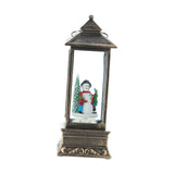 Maxbell Rotating Lantern Glittering Christmas Music Box Crafts Decor Bronze Snowman