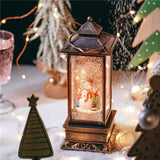 Maxbell Rotating Lantern Glittering Christmas Music Box Crafts Decor Bronze Snowman
