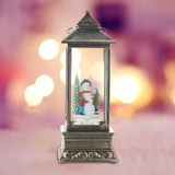 Maxbell Rotating Lantern Glittering Christmas Music Box Crafts Decor Bronze Snowman