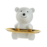 Maxbell Nordic Style Resin Jewelry Dish Trinket Dish Display Tray for Candy Bracelet Bear