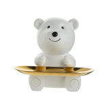 Maxbell Nordic Style Resin Jewelry Dish Trinket Dish Display Tray for Candy Bracelet Bear