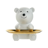 Maxbell Nordic Style Resin Jewelry Dish Trinket Dish Display Tray for Candy Bracelet Bear