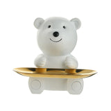 Maxbell Nordic Style Resin Jewelry Dish Trinket Dish Display Tray for Candy Bracelet Bear