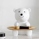 Maxbell Nordic Style Resin Jewelry Dish Trinket Dish Display Tray for Candy Bracelet Bear