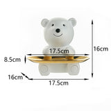 Maxbell Nordic Style Resin Jewelry Dish Trinket Dish Display Tray for Candy Bracelet Bear