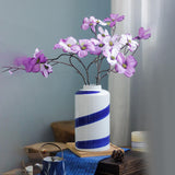 Maxbell Blue and White Ceramic Vase with Lid Jar Decoration Glazed Hand Painted Size S