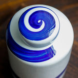 Maxbell Blue and White Ceramic Vase with Lid Jar Decoration Glazed Hand Painted Size L