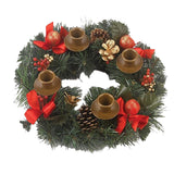 Maxbell Christmas Advent Wreath Candlestick Xmas Table Centerpiece Candleholder Brown