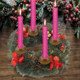 Maxbell Christmas Advent Wreath Candlestick Xmas Table Centerpiece Candleholder Brown