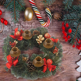 Maxbell Christmas Advent Wreath Candlestick Xmas Table Centerpiece Candleholder Brown
