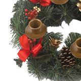 Maxbell Christmas Advent Wreath Candlestick Xmas Table Centerpiece Candleholder Brown