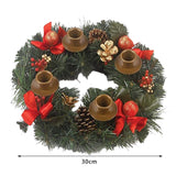 Maxbell Christmas Advent Wreath Candlestick Xmas Table Centerpiece Candleholder Brown