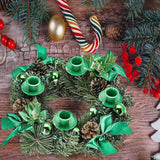 Maxbell Christmas Advent Wreath Candlestick Xmas Table Centerpiece Candleholder Green