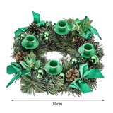 Maxbell Christmas Advent Wreath Candlestick Xmas Table Centerpiece Candleholder Green
