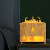 Maxbell Maxbell Air Humidifier USB with Realistic Flame mist Silent Home Brown