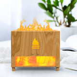 Maxbell Maxbell Air Humidifier USB with Realistic Flame mist Silent Home Brown
