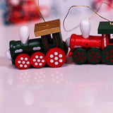 Maxbell 6x Christmas Train Toys Pendant Hanging Wood for Xmas Door Decorations