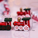 Maxbell 6x Christmas Train Toys Pendant Hanging Wood for Xmas Door Decorations