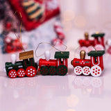 Maxbell 6x Christmas Train Toys Pendant Hanging Wood for Xmas Door Decorations