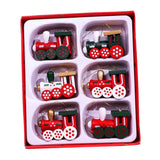 Maxbell 6x Christmas Train Toys Pendant Hanging Wood for Xmas Door Decorations