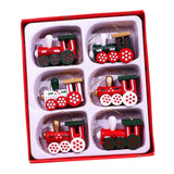 Maxbell 6x Christmas Train Toys Pendant Hanging Wood for Xmas Door Decorations